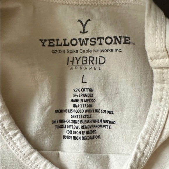 Yellowstone Hybrid Apparel Dutton Ranch Cream Tee Shirt - Picture 3 of 4